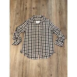 Pistola Women's Plaid Button Up Long Sleeve Top Size Small